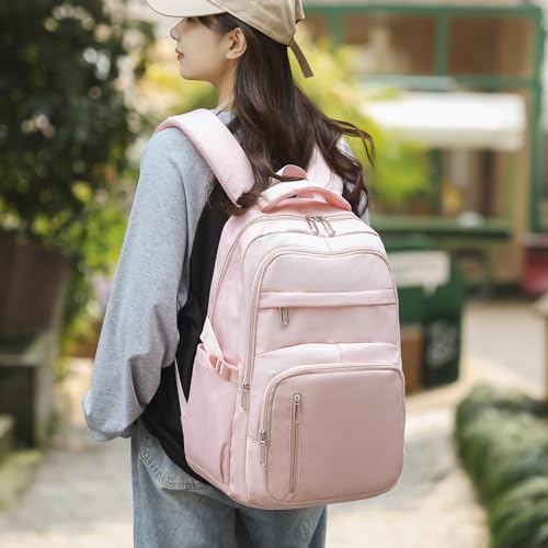 KBTYE Cute School Backpack for Women Men Casual Travel Laptop Backpack Aesthetic Lightweight College Bookbags for Kids(Pink) - color: Pink