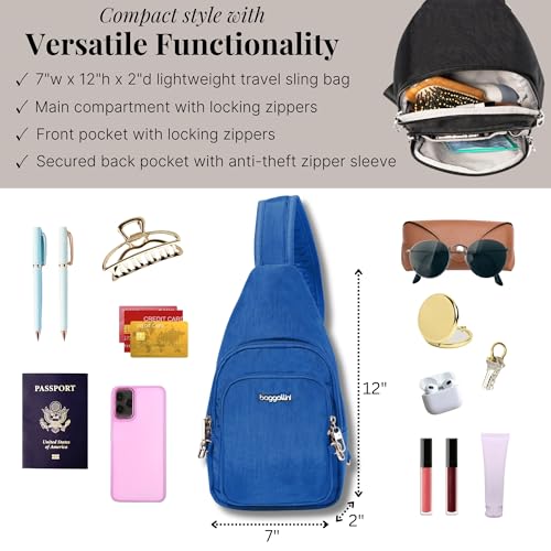 Baggallini Securtex Anti-Theft Daytripper Sling - color: Lapis