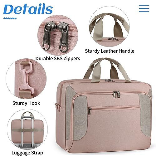Laptop Bag 15.6 Inch Work Briefcase Laptop Case Computer Messenger Bag - color: Pink, size: 15.6 inch