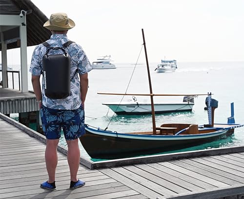 MARCHWAY Floating Waterproof Dry Bag Backpack, Roll Top, 5L/10L/20L/30L/40L - color: Black, size: 10L