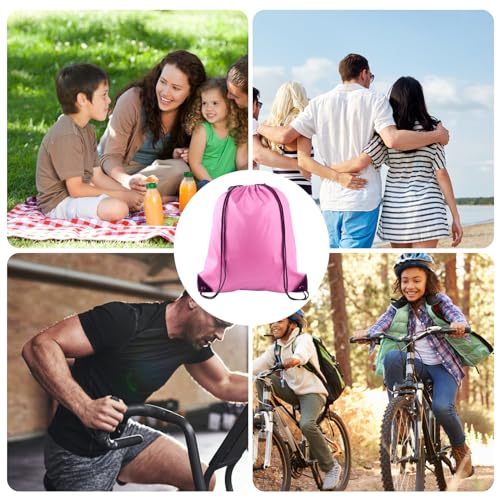 KUUQA 25Pcs Pink Drawstring Backpack Bags - color: Pink