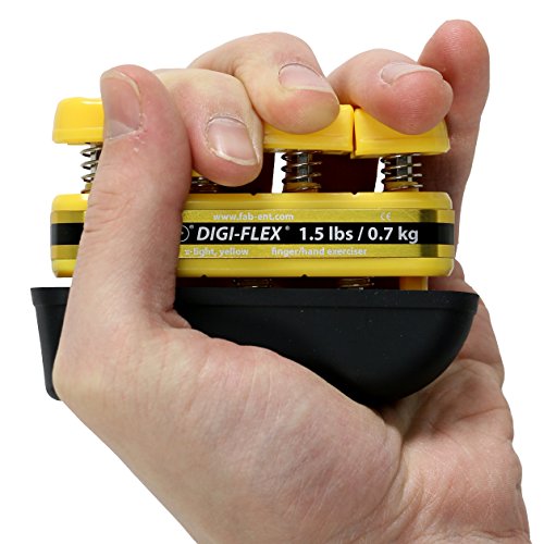 CanDo Digi-Flex Hand and Finger Exerciser Yellow-X-Light - For Dexterity, Strength, and Flexibility for Fingers, Hands, and Forearms
