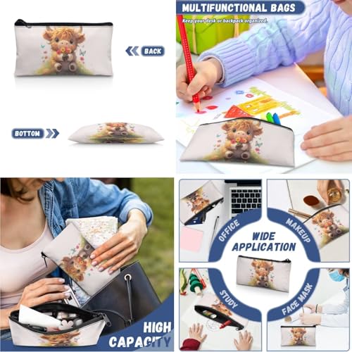Kids Backpack 3 PCS Set Cartoon Highland Cow Backpacks Set for Boys Girls 3 in 1 School Bag Bookbag with Lunch Box Pen Bag Set for Elementary Kindergarten - color: Highland Cow