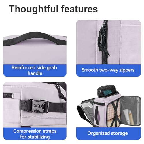 Carry On Travel Backpack with Shoe Compartment Flight Approved Laptop Backpack Expandable Work Business Backpack for Women Men Casual Daypack, Purple - color: Purple, style: A