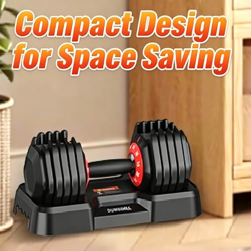 Adjustable Dumbbell Set, All in One Weights Dumbbell with Non-Slip Handle, 1 Hand Quick Adjust weight set for Home Gym - color: 55lb Pair
