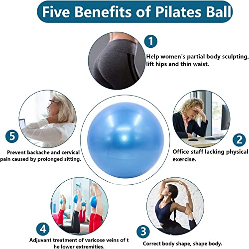 Small Exercise Ball 9 inch Pilates Ball Mini Yoga Ball Anti Burst Balance Physical Therapy Balls - color: Blue