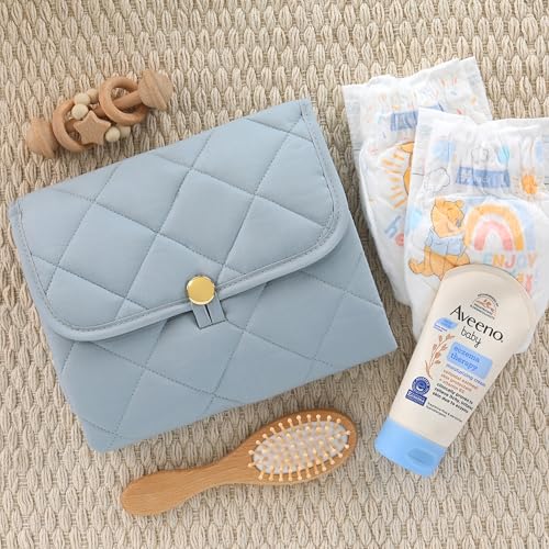 Portable Diaper Changing Pad - Soft and Easy to Clean Diaper Changing Mat for Babies - The Perfect Lightweight and Foldable Pad for Traveling - color: Blue