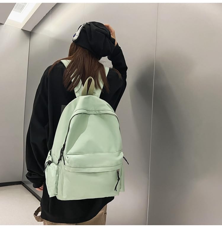 Cute Backpack Basic Office Laptop Travel Outdoor Lightweight School Children Preppy (Sage Green) - color: Avocado Green