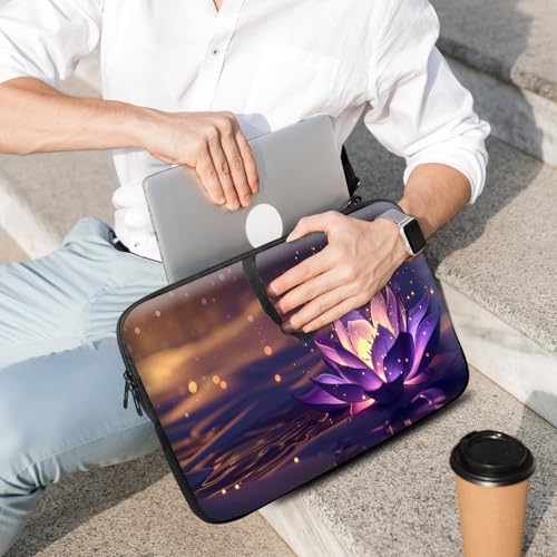 14 15 15.4 15.6 inch Laptop Handle Bag Computer Bag, Pouch Holder Notebook Sleeve Cover Soft Case Compatible for Dell,Lenovo,Toshiba HP, Asus Notebook-Luminous Lotus - color: Luminous Lotus