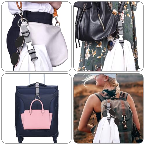 Wisdompro Jacket Gripper Strap, Add a Bag Luggage Straps Baggage Suitcase Belts Travel Accessories with Hook and D-Ring - Make Your Hands Free, Easy to Carry Your Extra Bags - Gray - color: Gray