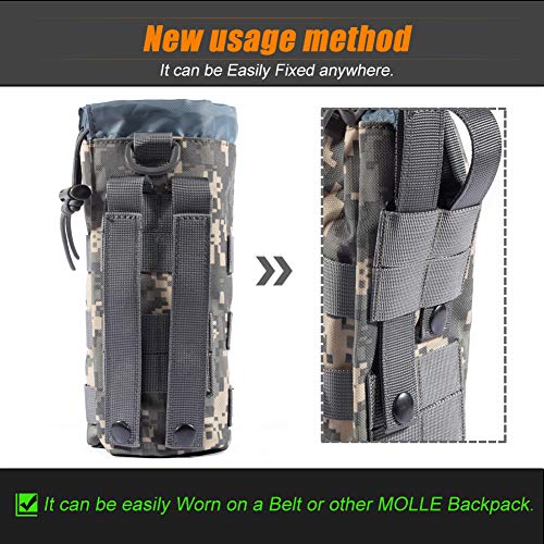 Upgraded Tactical Drawstring Molle Water Bottle Holder Tactical Pouches - color: TAN-2-4