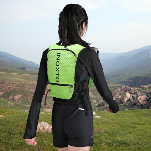 INOXTO Running Hydration Vest Backpack,Lightweight Insulated Pack with 1.5L Water Bladder Bag Daypack for Trail Hiking Running Cycling Race Marathon for Women Men - color: Green