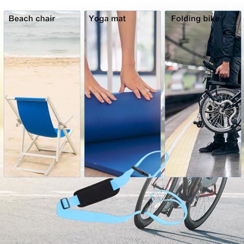 PATIKIL Carrying Beach Chair Straps, Adjustable Beach Chair Straps Shoulder Carrying Straps for Folding Chair Backpack, Blue - color: Blue