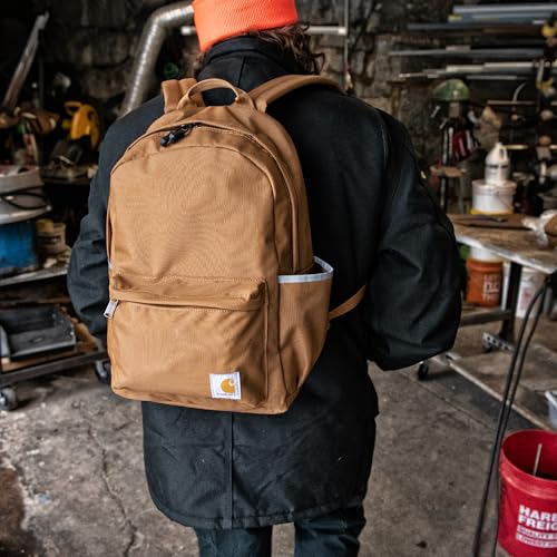 Carhartt 21L Classic Laptop Backpack, Water-Resistant Pack W/ 15" Laptop Sleeve and Organizational Compartments, Industry Red - color: Industry Red, size: One Size