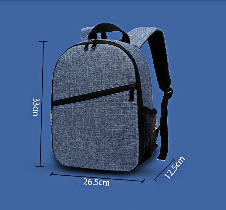 Camera Backpack Waterproof Camera Bag Large Capacity Camera Case For Men Women (Blue) - color: Blue