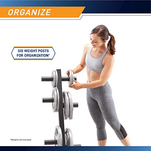 Marcy Olympic Weight Plate Tree for 2-Inch Plates Weight Storage Rack - color: L-Frame - Black