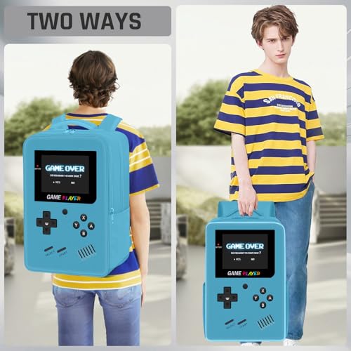 Gamer Backpack for Boys,School Boys Backpack for Kids Children Teens Elementary Middle High School,17" Large Capacity Student Bookbag & Multifunctional Video Game Travel Bag - color: Mint Blue-backpack Only