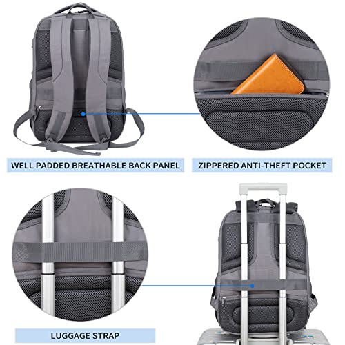 KROSER Travel Laptop Backpack 17 Inch Large Computer Backpack Dark grey - color: Quilted Dark Grey