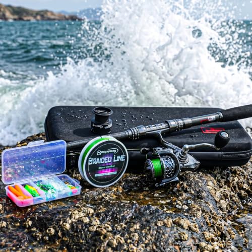 Sougayilang Fishing Rod Reel Combo with Telescopic Fishing Pole Spinning Reel Carrier Bag for Travel Saltwater Freshwater Fishing - size: 6.89 ft, style: A-fishing Full Kits With Carrier Case