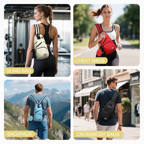 Convertible Sling Bag with Coin Pocket, 7.9" Tablet Crossbody Mini Backpack with Headphone Jack Casual Pack for Women Men Travel, White - color: White, size: Small