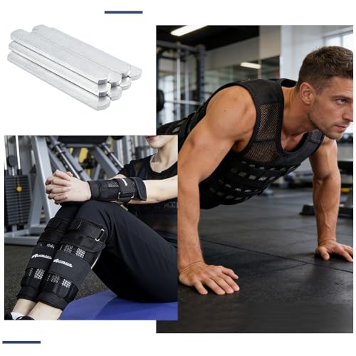 AHANDMAKER 8Pcs Steel Weight Plates Rustproof Solid Steel Inserts for Weights Vests, 0.5LB Ankle Wrist Weights for Strength Training, Running, Cardio Workouts, Walking, Hiking