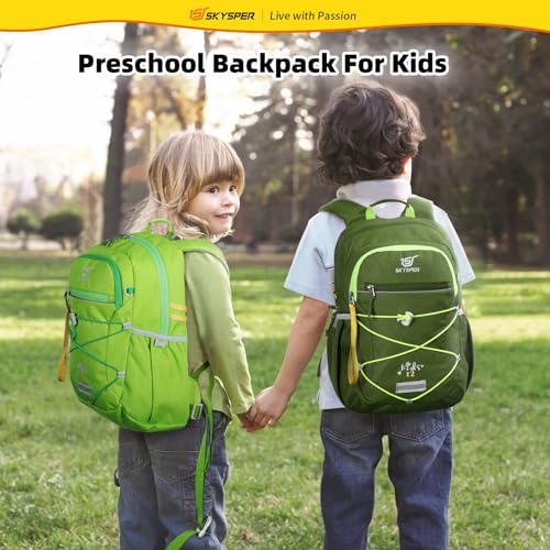 SKYSPER Kids Backpack 12L Children School Bag Child Boy Girl Pack Ages 4-8 for Traveling Day Trips Classes Camping(ArmyGreen) - color: Armygreen, size: Small