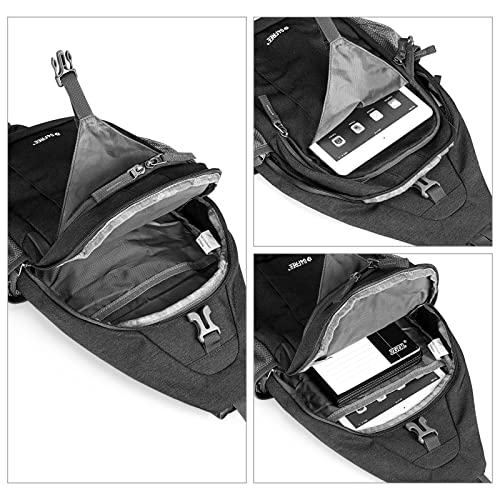 G4Free Sling Bag for Men and Women, RFID Blocking Crossbody Bag, Lightweight Sling Backpack for Travel, Hiking, Walking and Daily Use - color: Black