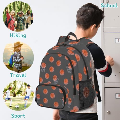 Basketball Laptop Backpack for Women Men, Gray Work Travel Computer Backpacks, 18.3 Inch Large Computer Nurse Teacher Bags Casual Daypack - color: Multicolor 14