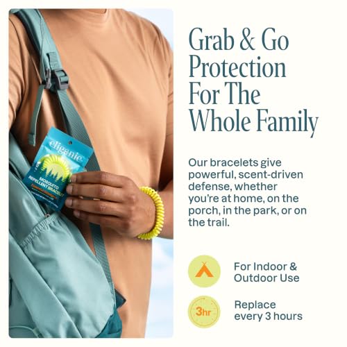 Cliganic 50 Pack Mosquito Repellent Bracelets for Adults & Kids - Natural DEET-Free Bands, Individually Wrapped - size: Pack of 50