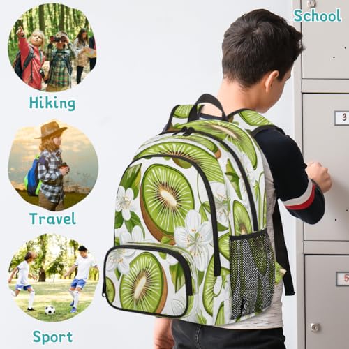 Kiwi Fruit Laptop Backpack for Women Men, 18.3 Inch Travel Work Backpacks, Fresh Kiwi Fruit Waterproof Computer Casual Daypack Nurse Teacher Bags - color: Multicolor 14