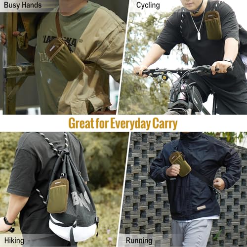 ONETIGRIS Cell Phone Pouch, Molle Holster Holder for Men Belt, for iPhone 17 Pro Max/Air/17/16/15/14 /13/12/11/X/XR/XS/8 Plus/7/6, for Galaxy S25 Ultra/s25/S24 /S23/S22/S21 - color: Brown