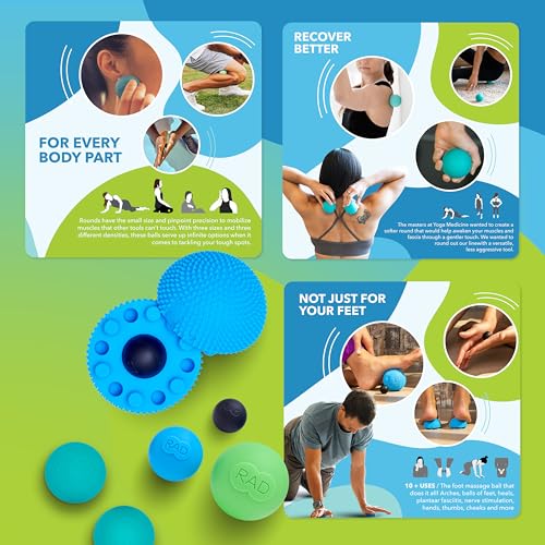 RAD Baller Bundle – Myofascial Release Balls for Full Body Mobility & Recovery, Trigger Point Relief – Includes Rounds (Set of 3), Recovery Rounds (Set of 2), and Neuro Ball Foot Roller - style: Baller Bundle – 6-Piece