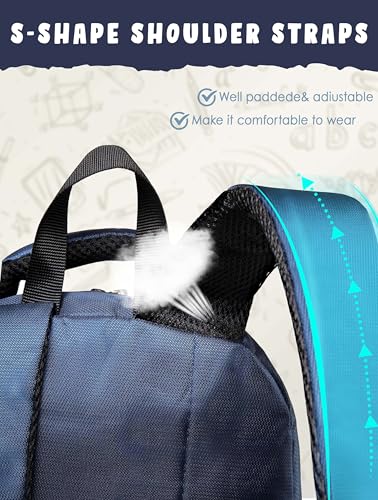 BLUEFAIRY Kids Backpack for Boys Kindergarten Elementary Primary School Bookbags Back to School Bags with Large Campartments Mochilas para Escolares Niños 17" Dark Blue - color: Dark Blue