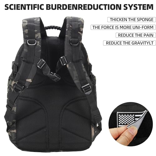 30L Hiking Backpack Lightweight Outdoor Daypack Camping Backpack Outdoor Travel Daypack Day Pack for Man Woman (Black Camo) - color: Black Camo