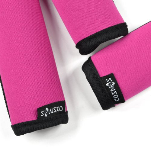 Cosmos Pack of 3 Neoprene Luggage Handle Wrap Handle Grip Luggage Identifier for Travel Bag Luggage Suitcase (Hot Pink Color) - color: Hot Pink