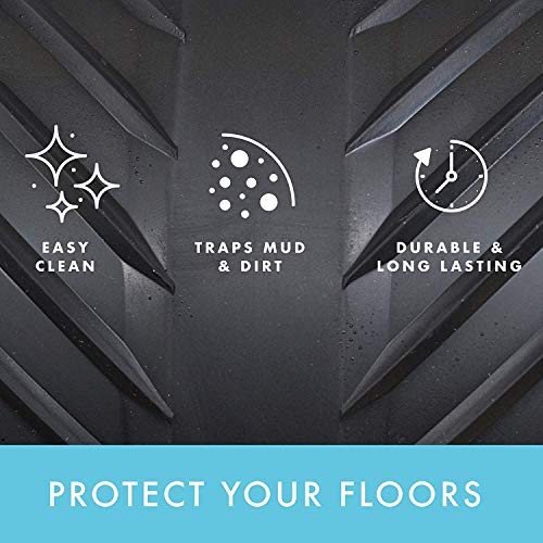 CLIMATEX Indoor/Outdoor Rubber Runner Mat, Door Mat For Floor Protection, 27" X 6', Black (9A-110-27C-6)