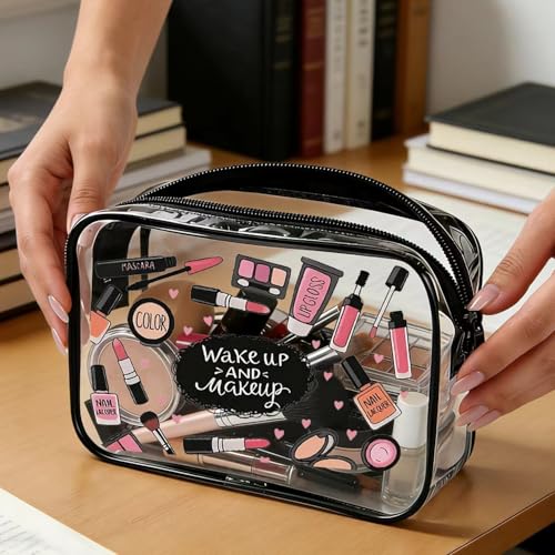 Clear Toiletry Bag, 2 Pack TSA Approved Travel Toiletry Bag Carry on Travel Accessories Bagfor Women Men, Carry on Airport Airline Cosmetic Bag (Soccer-2pc) - color: Soccer-2pc