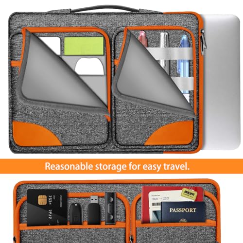 ZINZ 360 Protective Laptop Case 15" 15.6" 16" Sleeve, Water-Resistant Handbag with Straps Compatible with 16" MacBook Neo, MacBook Pro Air 16"/15", XPS 16" and Most 15" 15.6" 16" Notebooks,G01OG01 - color: G01og01, size: 15"-16"