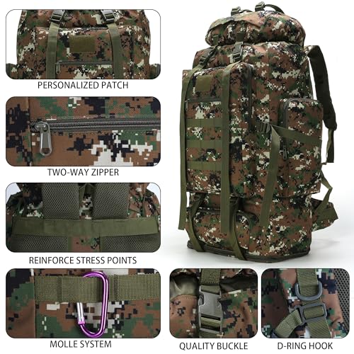 Hiking Backpack for Men 70L/100L Camping Backpack Military Rucksack Molle 3 Days Assault Pack for Climbing - color: 100l-jungle
