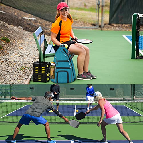 Pickleball Bag - Pickleball Bags for Women Men - Pickleball Backpack - Travel Pickleball Paddle Case, Pickle Ball Bag for Pickleball Paddle Tennis Racket, Protable Pickleball Sling Bag - color: Blue-green