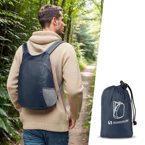 20L Ultra Hiking-Daypack Lightweight Foldable Travel Packable Backpack for Camping Cycling Outdoor, Navy Blue - color: Navy Blue