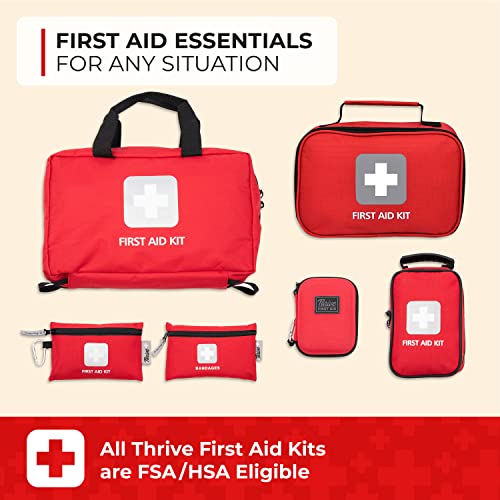Thrive Mini First Aid Kit - Waterproof Rip-Stop Travel First Aid - Compact Hiking Supplies & Safety Kit - for Home Medical Use - 66 Piece Set, Pouch - style: 66 Piece - Pouch
