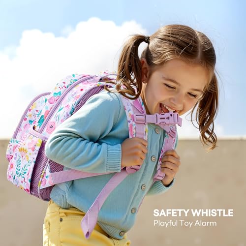 mibasies Toddler Backpacks for Girls 2-4: Little Kid Bookbag for Preschool Prek Daycare Flower Light Purple - color: Flower Light Purple, style: Toddler-12"h(not Fit Folder)