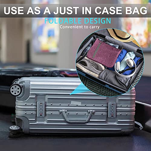 Vomgomfom 65L/85L/115L Foldable Travel Duffle Bag, Lightweight Checked Luggage with Shoe Compartment, Water-Resistant Weekender Overnight Bag for Men & Women - color: I Purple, size: 65L