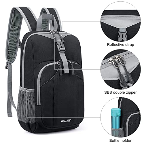 G4Free Mini 10L Hiking Daypack Small Hiking Backpack Cycling Compact Shoulder Backpack Outdoor for Men Women(Black) - color: Black