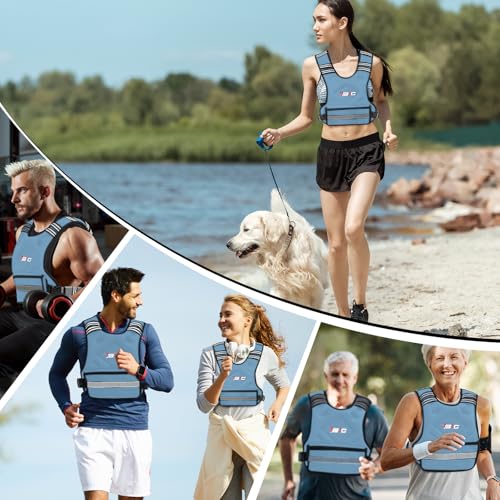 TB3C Adjustable Weighted Vest Woman, 4-10/11-20/20-30 LB Weight Vest for Women, Plus Size Womens Weighted Vest - color: Blue, size: 04-10LB