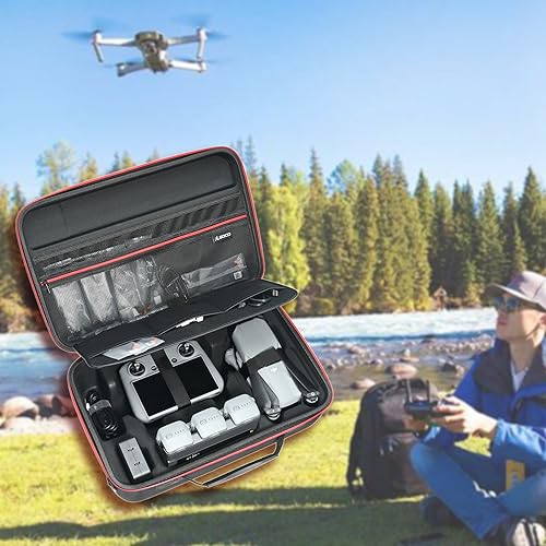 RLSOCO Carrying Case for DJI Air 3S / Air 3- Fits Mavic Air 3/3S Accessories: Air 3 Body, DJI RC/RC Pro Controller, Batteries x 4, Charger, Charging Hub, Propellers (Case Only)