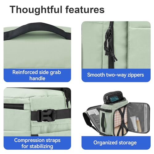 Carry On Travel Backpack with Shoe Compartment Flight Approved Laptop Backpack Expandable Work Business Backpack for Women Men Casual Daypack, Light Green - color: Light Green, style: A