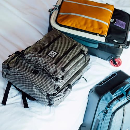 Topo Designs Global Travel Bag 30-40 Liter - Carry-on Compliant Versatile Pack, 3 Carry Options, External Laptop Sleeve (Eco-Friendly, 30L, Apex Black) - color: Apex Black, size: 30L