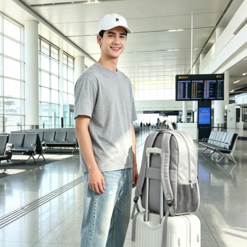 abshoo Classical Basic Womens Travel Backpack For College Men Water Resistant Large Bookbag (Grey) - color: Grey, size: Large